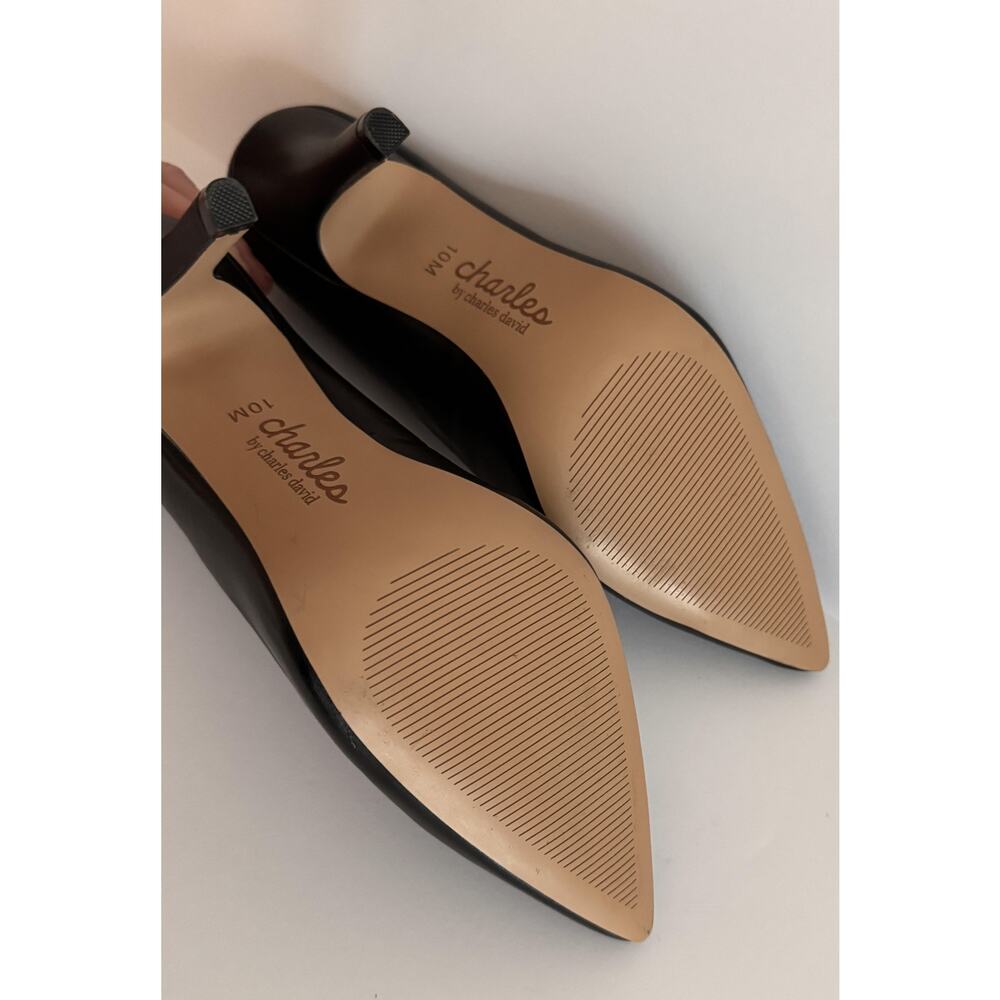 Charles by Charles David “Sweetness” Black Leather Heels Size 10 - With Box - Picture 6 of 6
